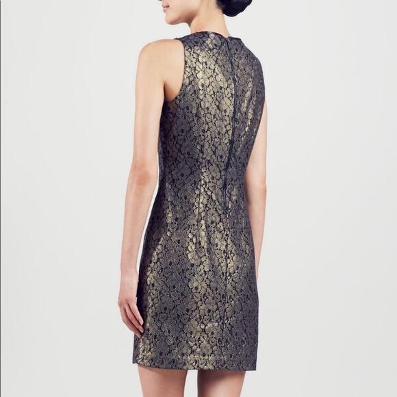 Tahari Gold Metallic Lace Sleeveless Fran Dress NWT - Picture 9 of 12